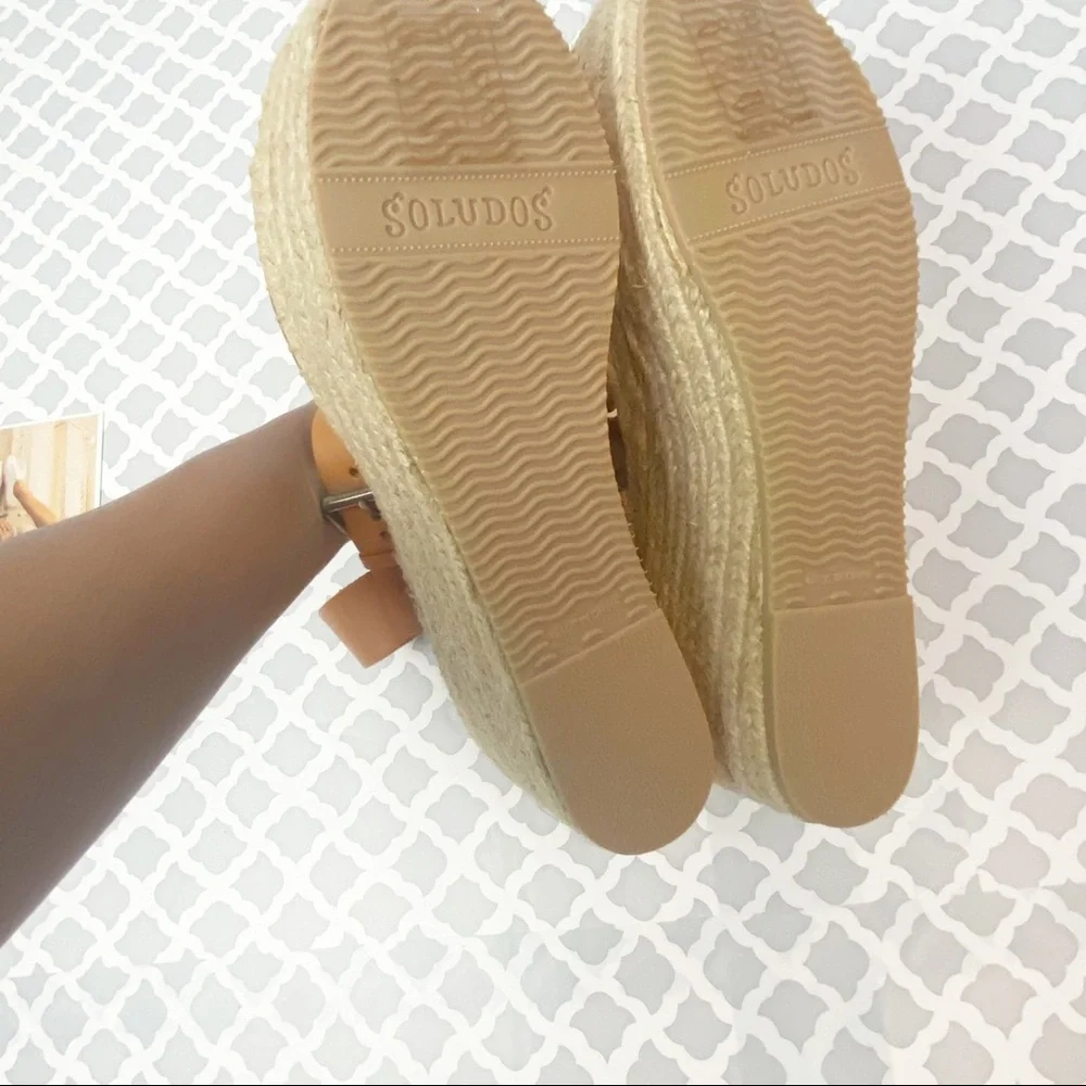 NIB Soludos Minorca High Platform Leather Sandal